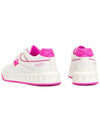 One Stud Leather Low Top Sneakers White Pink - VALENTINO - BALAAN 7