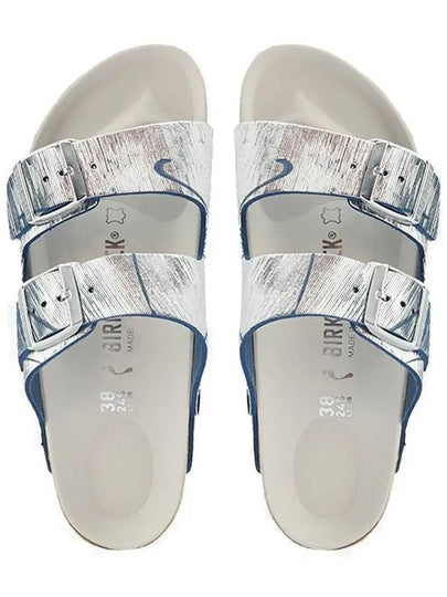 Arizona Rivet Logo Metallic Cuts Ocean Narrow 1012948 Narrow Foot Women's Slippers - BIRKENSTOCK - BALAAN 2