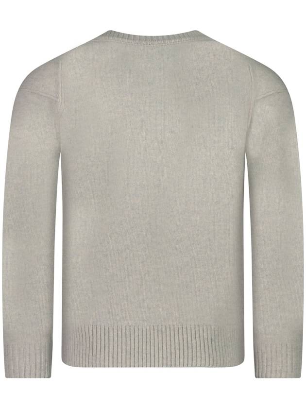 Lambswool GRS Crew Neck Knit Top Off White Melange - CP COMPANY - BALAAN 4