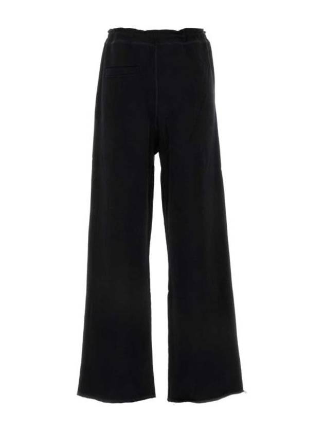 Embroidered Logo Cotton Wide Pants Black - GANNI - BALAAN 3