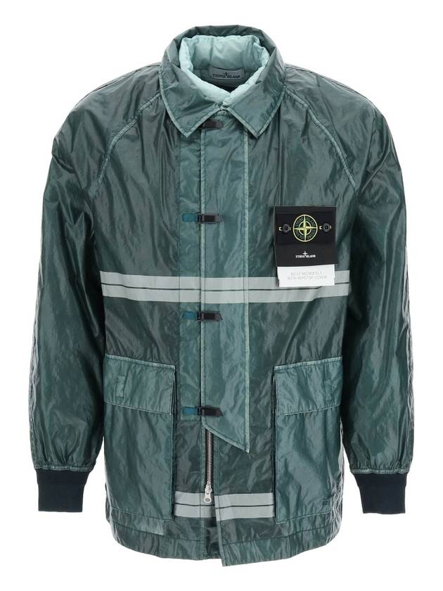 Microfelt Ripstop Cover Down Jacket Green - STONE ISLAND - BALAAN 1