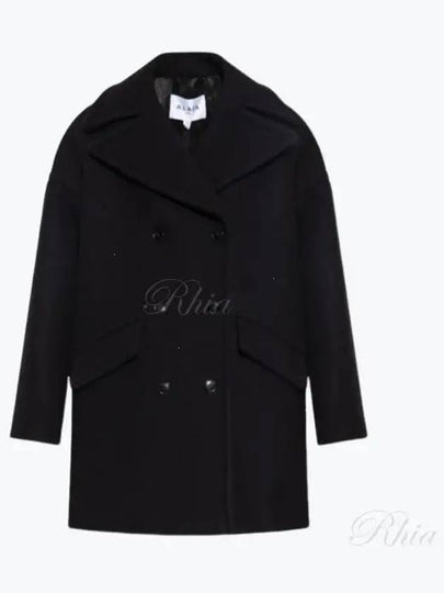 Classic Collar Flap Pocket Virgin Wool Double Coat Black - ALAIA - BALAAN 2