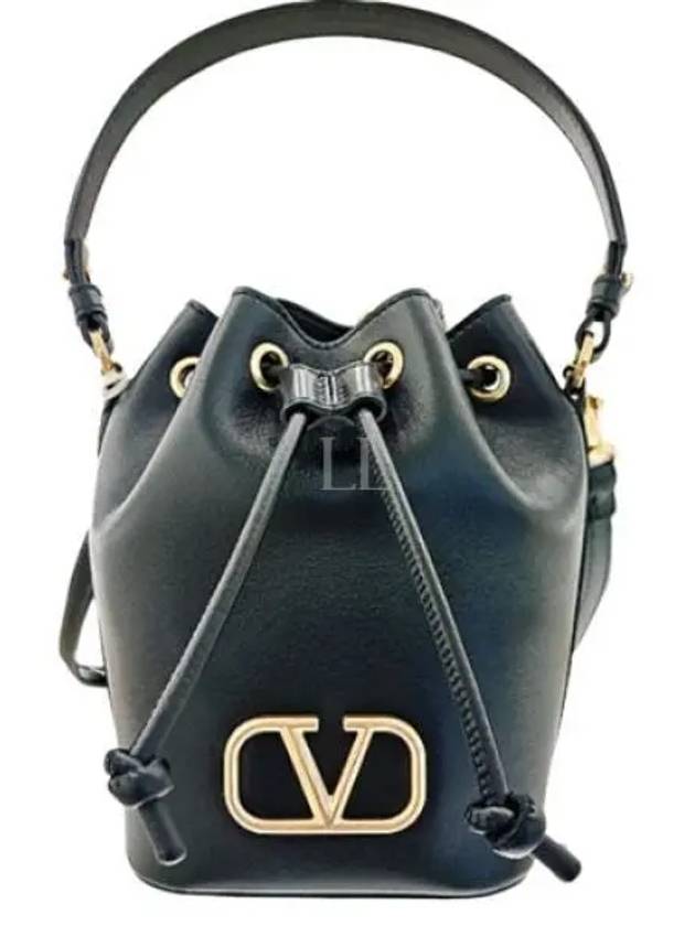 V Logo Signature Bucket Bag Black - VALENTINO - BALAAN 2