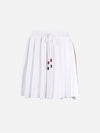 Side Stripe Dropback Mini Pleated Skirt White - THOM BROWNE - BALAAN 2