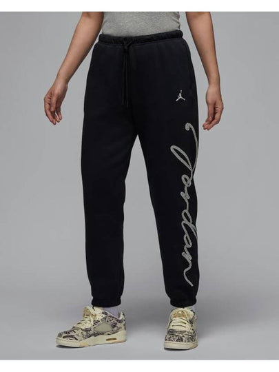 Jordan Brooklyn Fleece Graphic Track Pants Black - NIKE - BALAAN 2