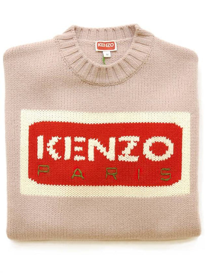 Kenjo Women s Logo Intarsia Sweater Dark Pink - KENZO - BALAAN 2