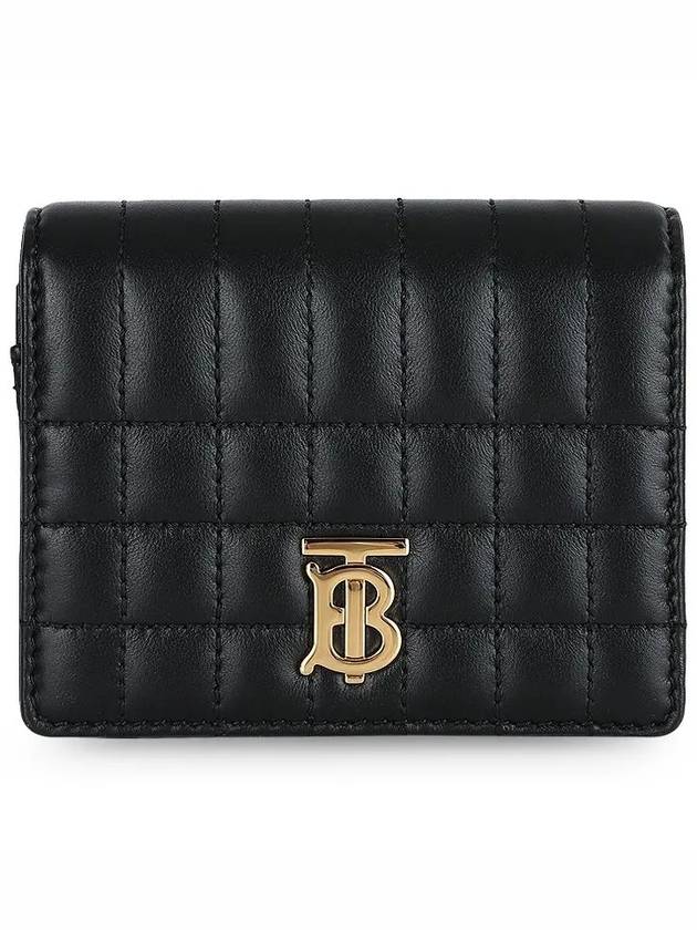 Lola Small Quilted Leather Folding Wallet Black Light Gold - BURBERRY - BALAAN 3