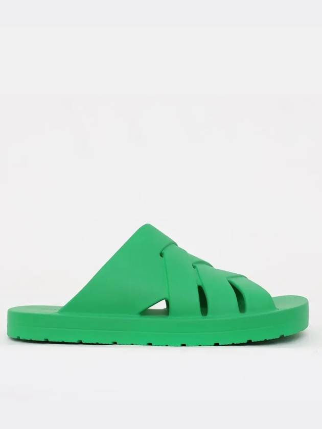 Flintston Intrecciato Matte Rubber Sandals Parakeet - BOTTEGA VENETA - BALAAN 4