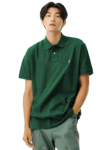 Custom Slim Fit Mesh Polo Shirt Green - POLO RALPH LAUREN - BALAAN 1