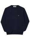 Logo Crew Neck Wool Knit Top Navy - VIVIENNE WESTWOOD - BALAAN 2