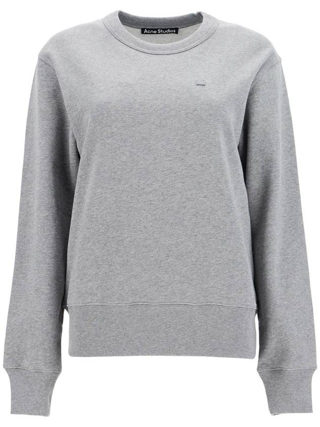 Face Logo Applique Cotton Sweatshirt Grey - ACNE STUDIOS - BALAAN 2