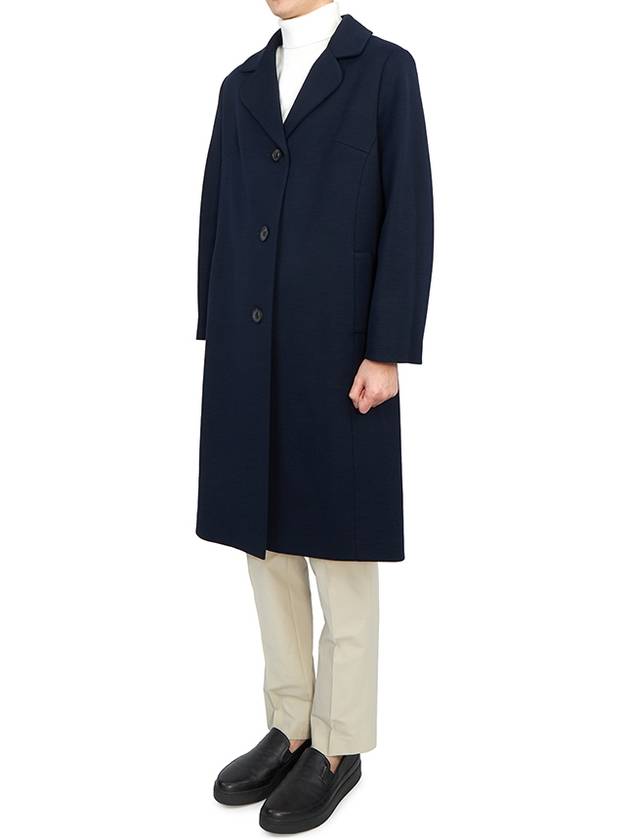 Signature Stitch Wool Single Coat Navy - MAISON MARGIELA - BALAAN.