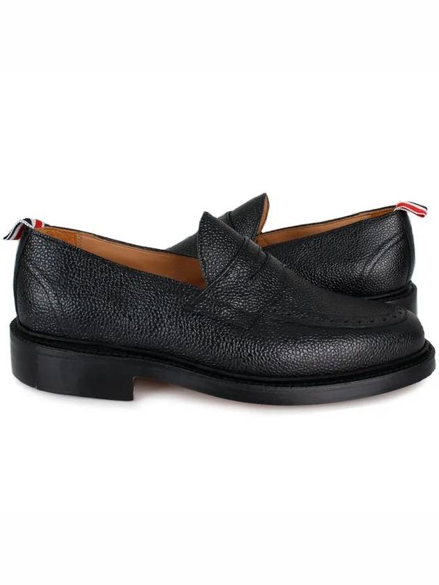 Men's Pebble Grain Leather Penny Loafers Black - THOM BROWNE - BALAAN 3