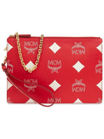 MCM Shoulder Bag With Visetos Print, Women's, Red - MCM - BALAAN 1