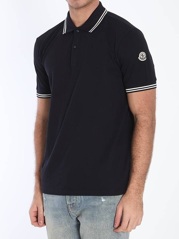 Striped Trim Polo Shirt - MONCLER - BALAAN 2