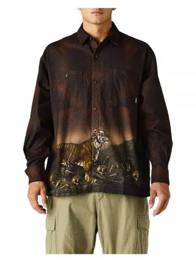 TIGERPRINT VE SH LS CO 222BENH SHM01 BR Tiger Print Long Sleeve Shirt - NEIGHBORHOOD - BALAAN 1