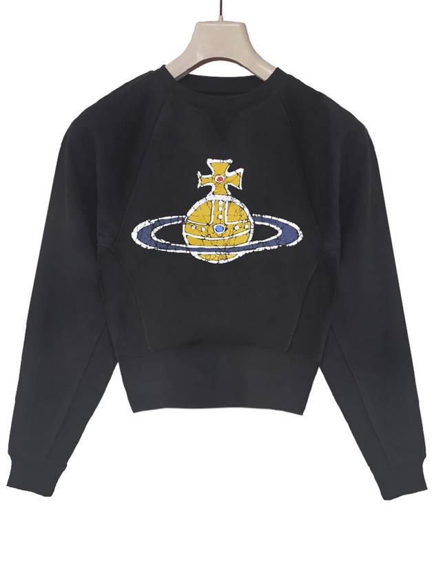 Logo Print Cotton Sweatshirt Black - VIVIENNE WESTWOOD - BALAAN 2