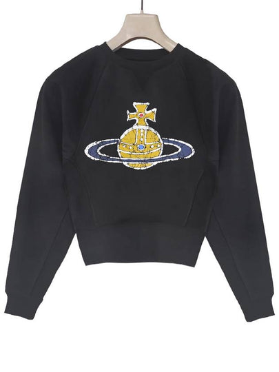 Logo Print Cotton Sweatshirt Black - VIVIENNE WESTWOOD - BALAAN 2