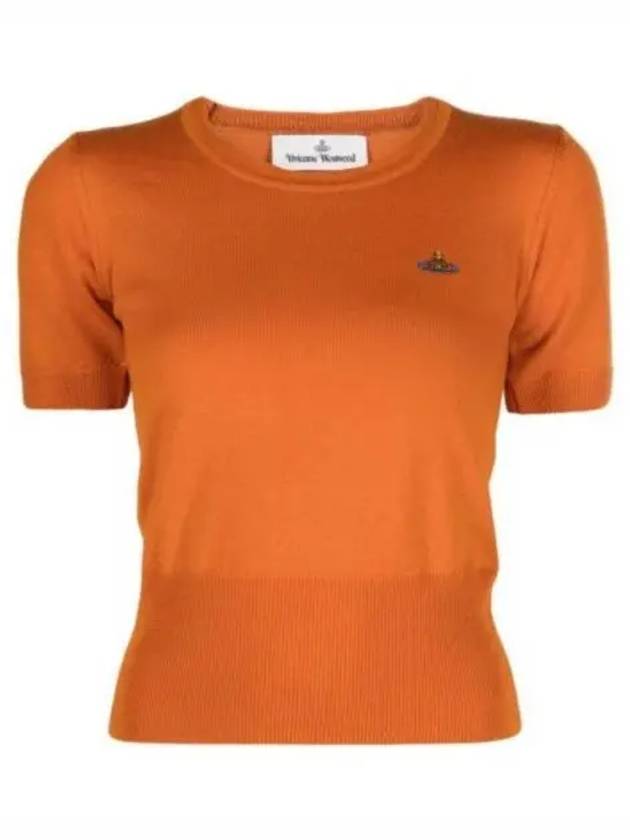 ORB Logo Short Sleeve Knit Top Orange - VIVIENNE WESTWOOD - BALAAN 2