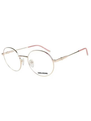 Eyewear Logo Round Metal Eyeglasses Pink Shiny Gold - ZADIG & VOLTAIRE - BALAAN 1