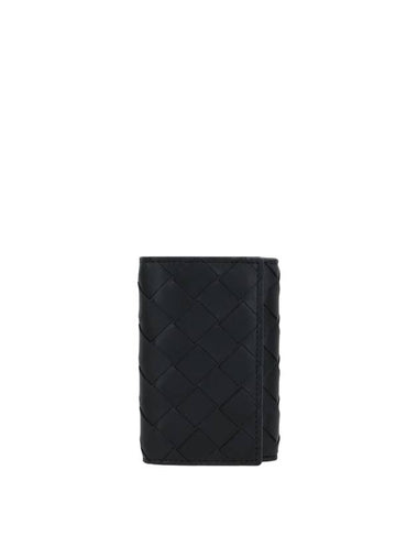 Intrecciato Leather Key Holder Black - BOTTEGA VENETA - BALAAN 1