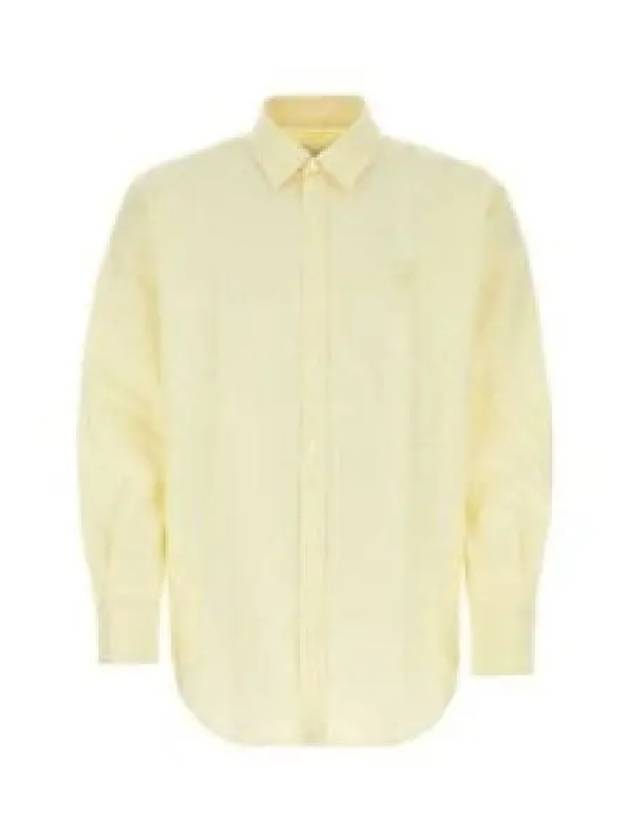 Contour Fox Head Embroidery Cotton Long Sleeve Shirt Yellow - MAISON KITSUNE - BALAAN 2