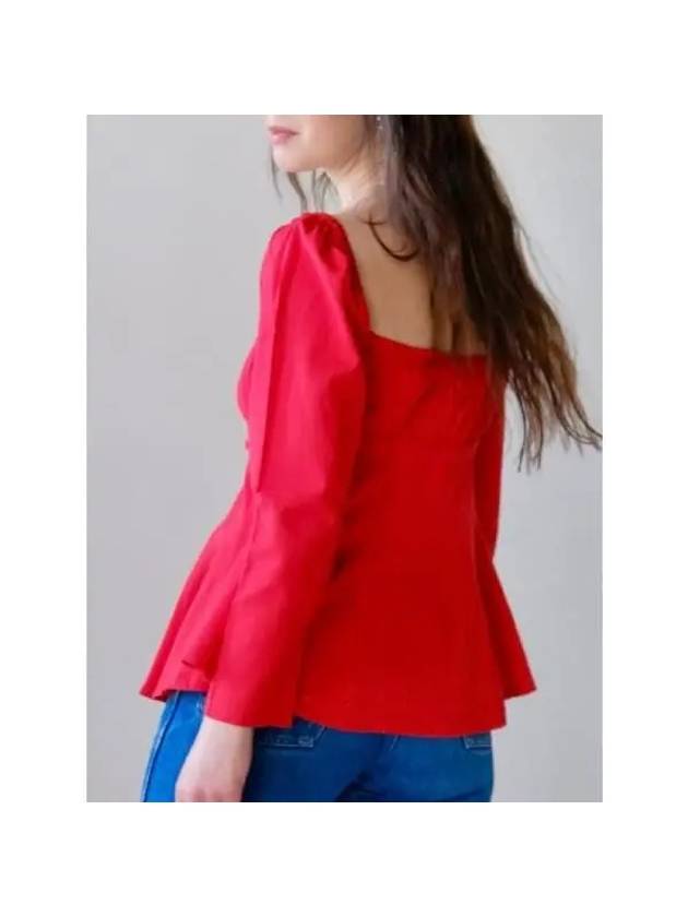 TACH TEIDE Tie Linen Blouse Red - ETC - BALAAN 3