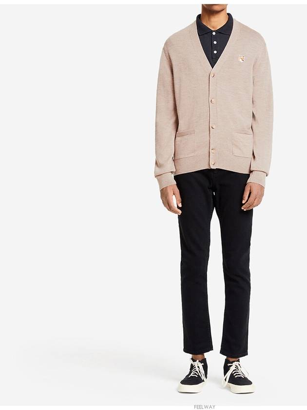 Fox Head Patch Classic Cardigan Beige Melange - MAISON KITSUNE - BALAAN 5