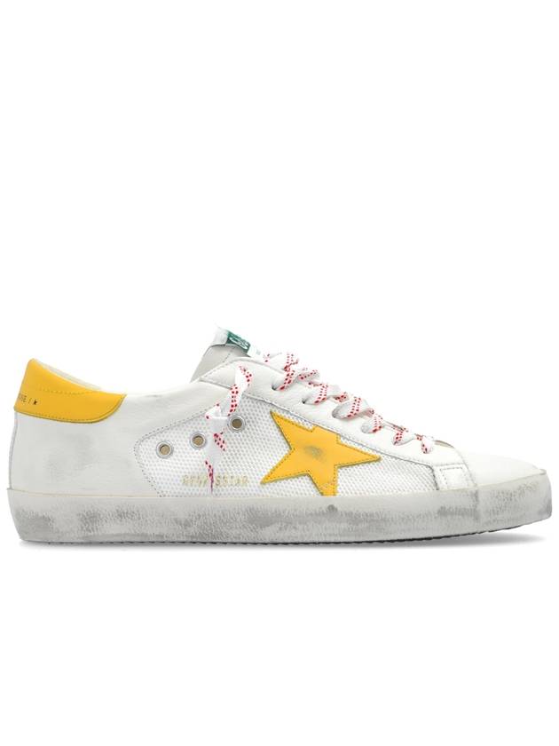 Superstar Leather Mesh Low Top Sneakers Yellow White - GOLDEN GOOSE - BALAAN 2