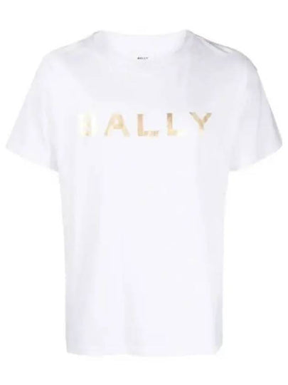 Logo Printed Short Sleeve T-Shirt White - BALLY - BALAAN 2