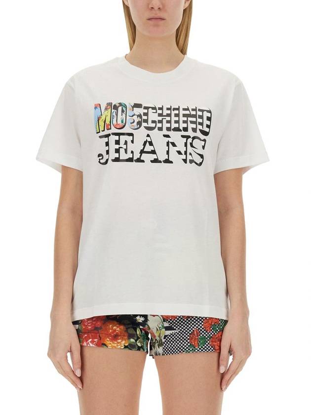 short sleeve t-shirt 07033762 2001 WHITE - MOSCHINO - BALAAN 2