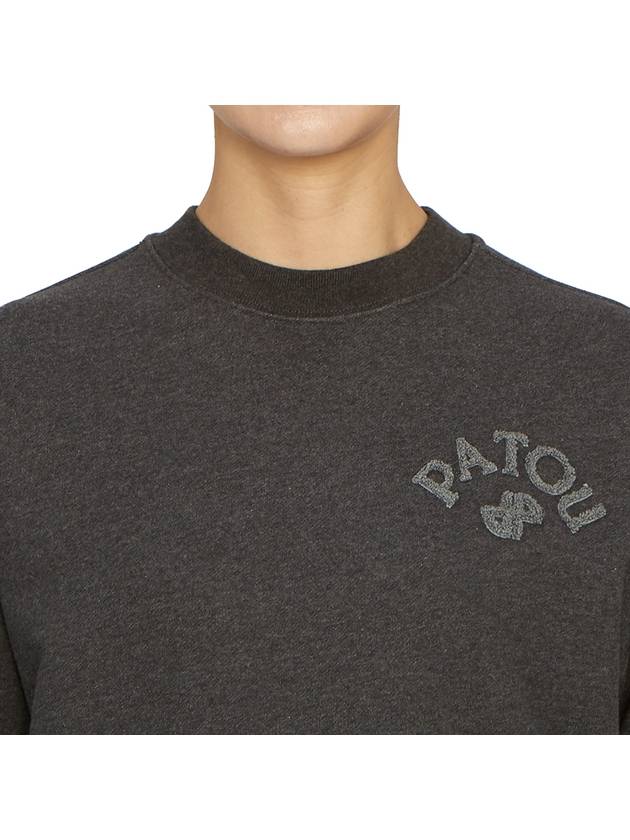 Embroidered Logo Cotton Sweatshirt Grey - PATOU - BALAAN 9