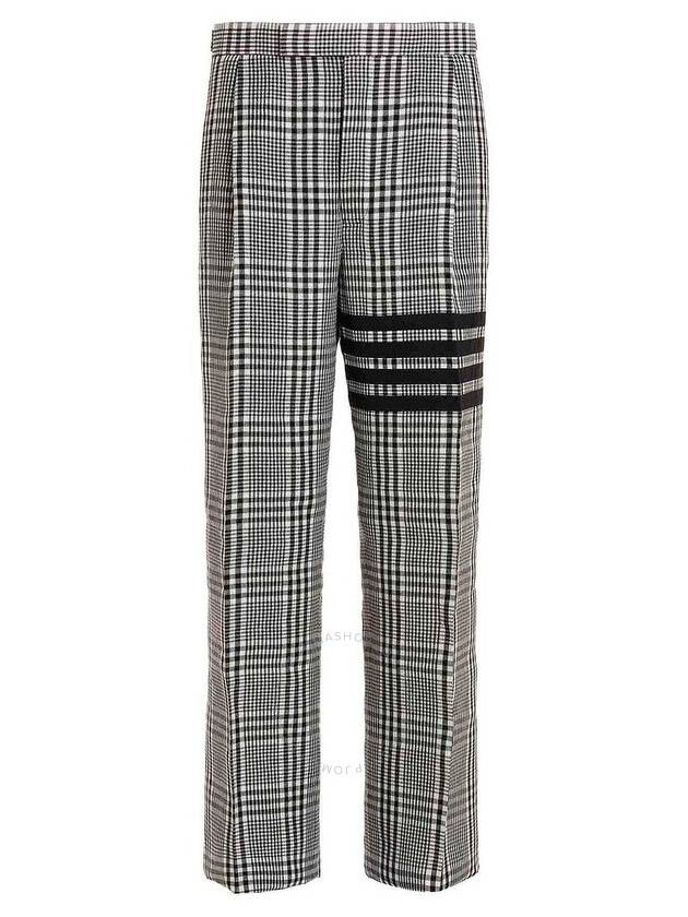 4 Bar Tartan Check Linen Slacks Grey - THOM BROWNE - BALAAN 2