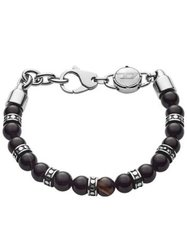 Beaded Line Bracelet Silver Black - DIESEL - BALAAN 2