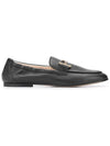 Women's Double T Leather Loafers Black - TOD'S - BALAAN 2