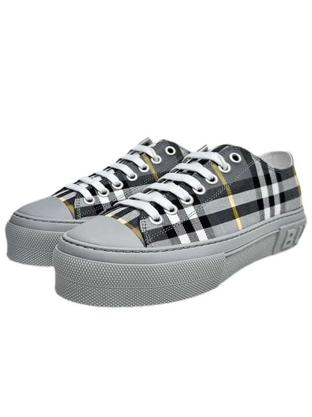 Vintage Check Cotton Low Top Sneakers Grey - BURBERRY - BALAAN 2