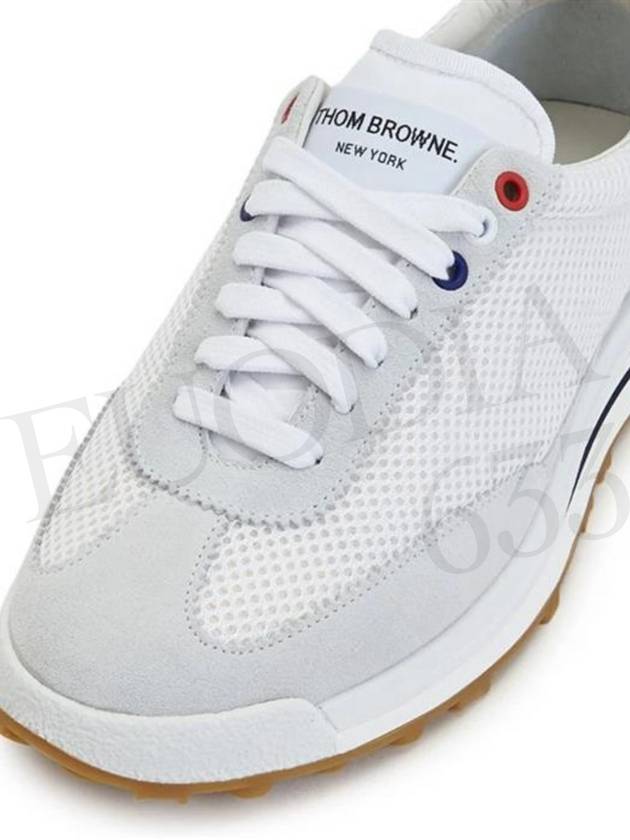 Fine Kid Suede Tech Runner White - THOM BROWNE - BALAAN 7