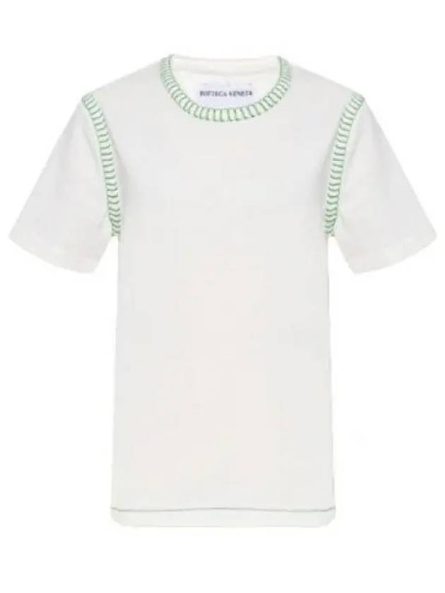 Overlock Stitch Jersey Short Sleeve T-Shirt White - BOTTEGA VENETA - BALAAN 2