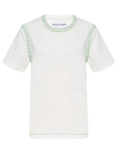 Overlock Stitch Jersey Short Sleeve T-Shirt White - BOTTEGA VENETA - BALAAN 2