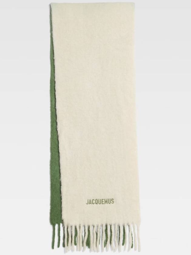 L'echarpe Moisson Embroidered Logo Alpaca Wool Muffler Khaki - JACQUEMUS - BALAAN 10