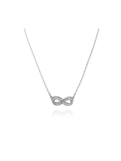 Hyperbola Pendant Pave Infinity Rhodium Necklace Silver - SWAROVSKI - BALAAN 2