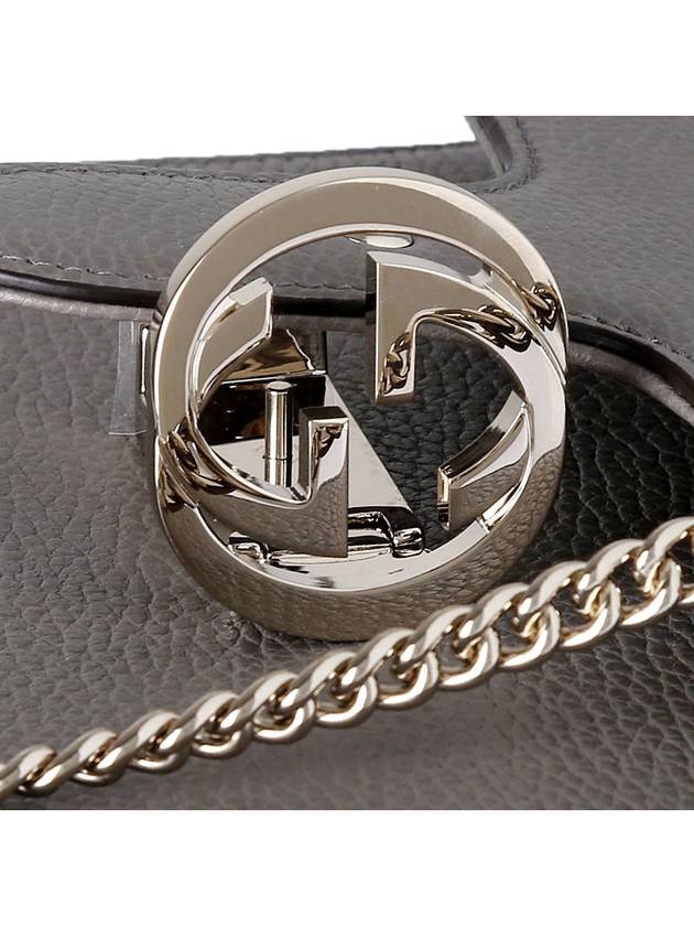 Interlocking GG Chain Small Cross Bag Grey - GUCCI - BALAAN 6