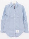 Women's Hidden Three Stripes Oxford Classic Shirt Sky Blue - THOM BROWNE - BALAAN 4