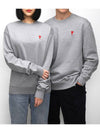 Small Heart Logo Sweatshirt Grey - AMI - BALAAN 9