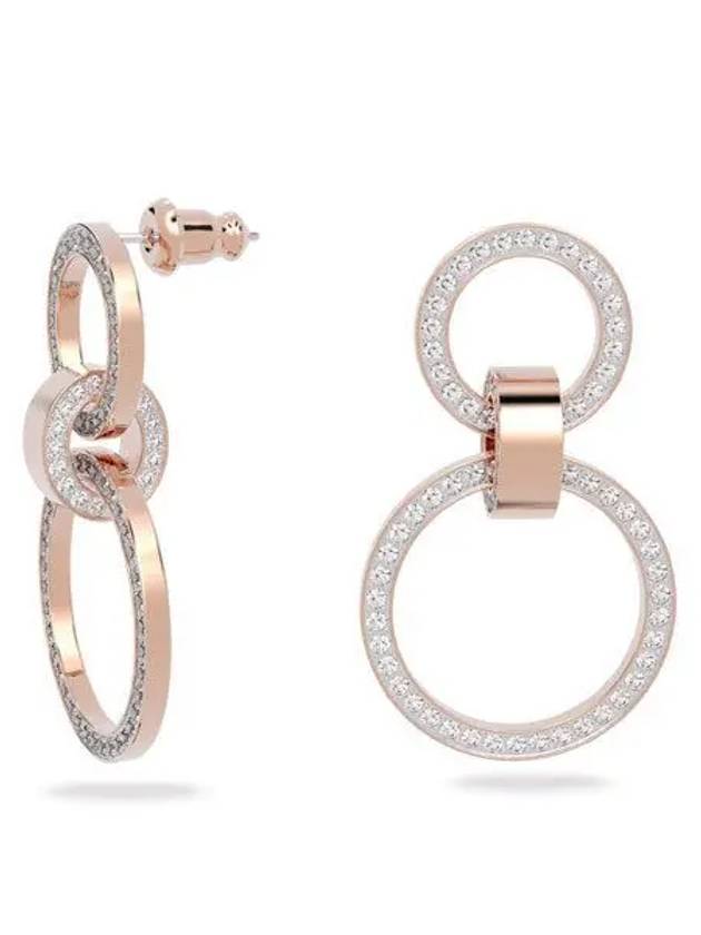 Dextera Interlocking Circle Hoop Earrings Rose Gold - SWAROVSKI - BALAAN 2