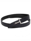 T Icon Reversible Leather Belt Dark Navy Black - TOM FORD - BALAAN 2