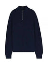 Mock Neck Half Zip-Up Knit Top Navy - A.P.C. - BALAAN 2