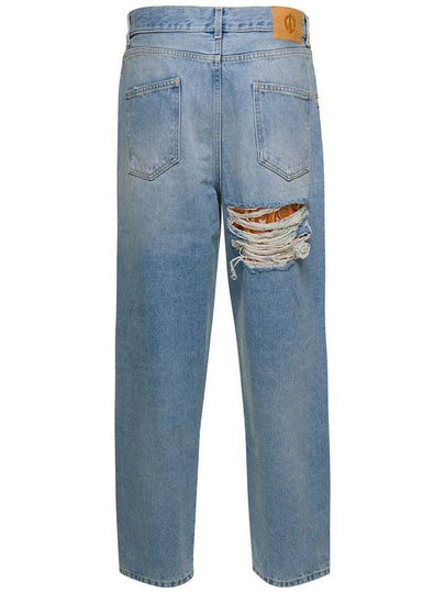 Light Blue Jeans With Bandana Patchwork In Cotton Denim Woman - ALANUI - BALAAN 2