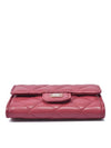 Unused Classic snap zipper card wallet red AP4096 - CHANEL - BALAAN 3