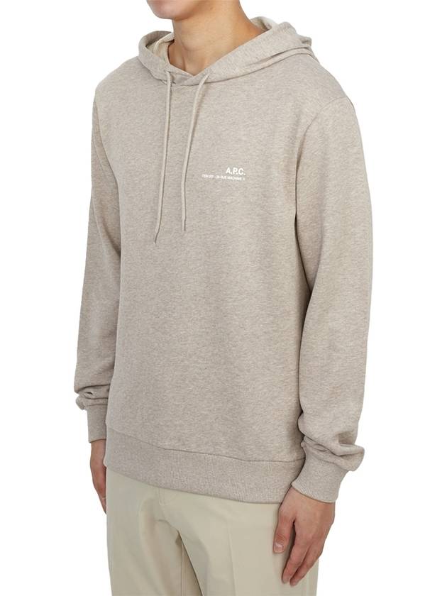 Logo Print Drawstring Hoodie Beige - A.P.C. - BALAAN 3